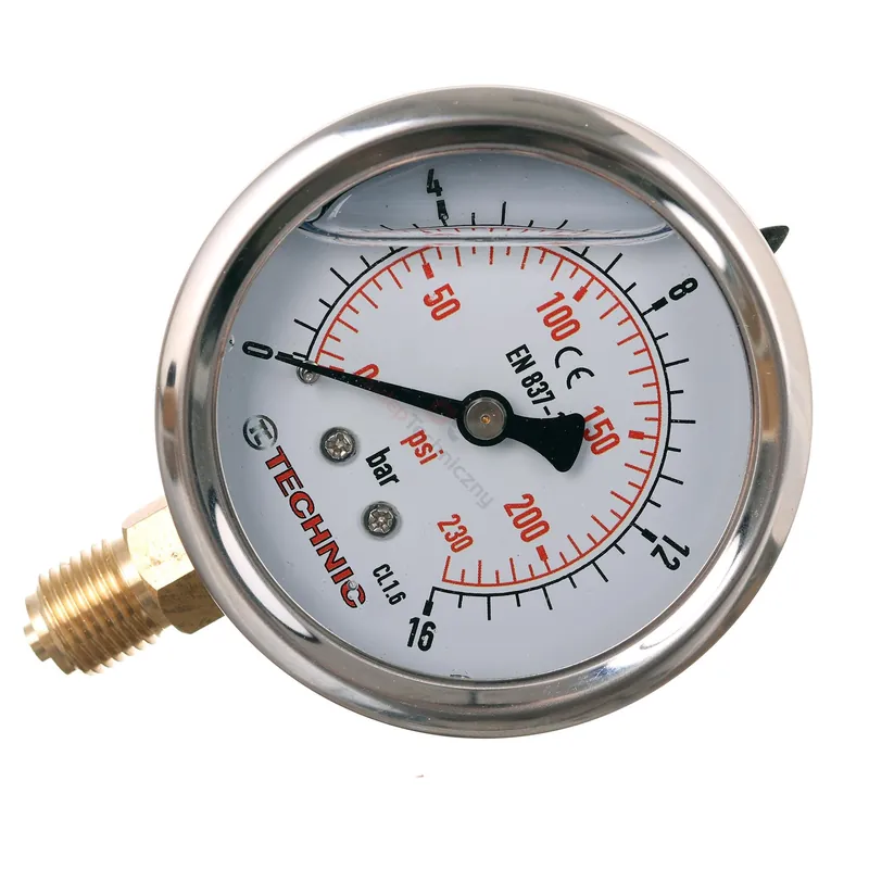 Darmowy zwrot Manomet ciśnieniomierz Zegar Glicerynowy 63mm 0-16 bar Gwint 1/4" Dolny