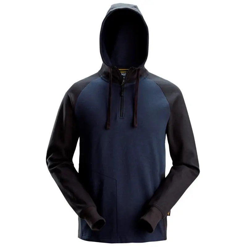 Nowy Bluza 2842 dwukolorowa z krótkim suwakiem i kapturem rozm. M kolor navy/black 28429504005 SNICKERS WORKWEAR