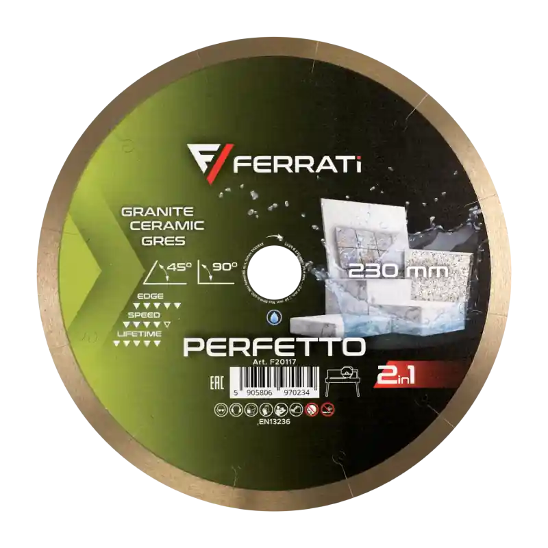 Tarcza diamentowa do ceramiki, marmuru, dektonu Ø 230 mm PERFETTO F20117 FERRATI Kup online