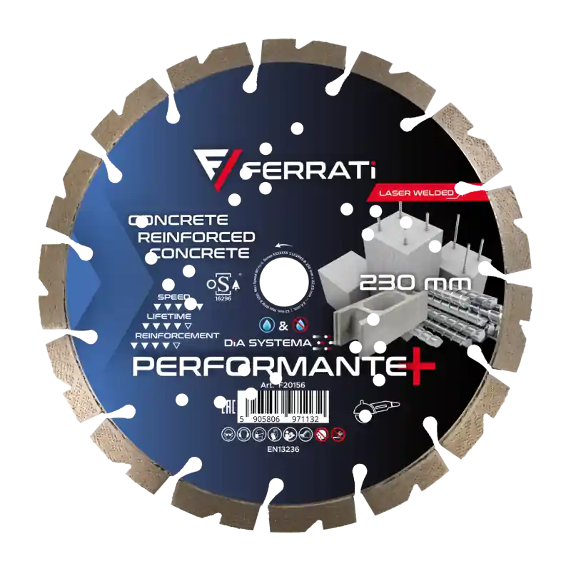 Super okazja Tarcza diamentowa do betonu, cegły szamotowej, lastryko Ø 230 mm PERFORMANTE PLUS F20156 FERRATI