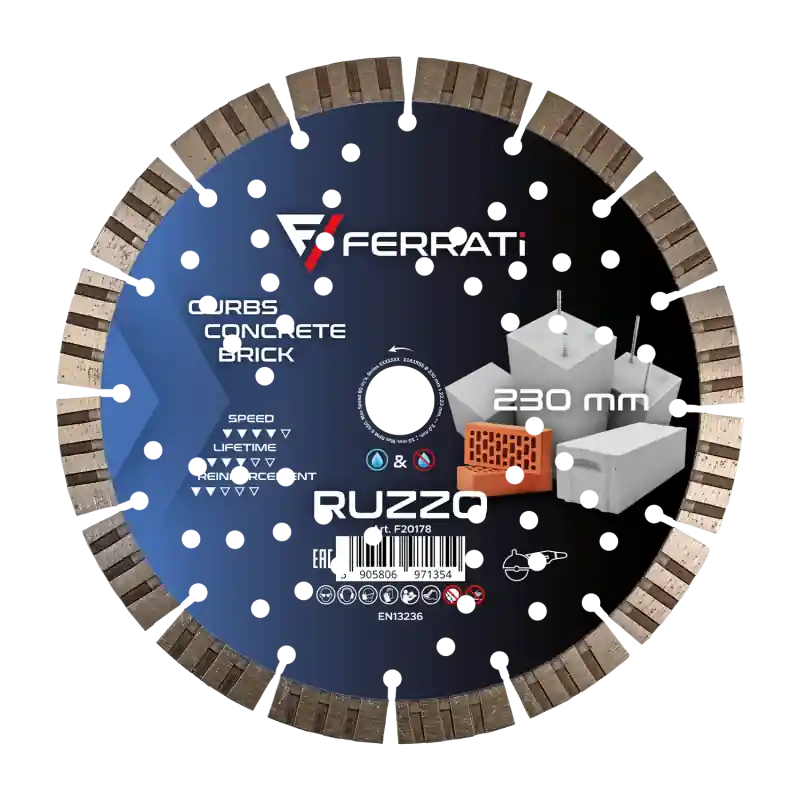 Oferta czasowa Tarcza diamentowa do betonu, rur betonowych Ø 230 mm RUZZO F20178 FERRATI