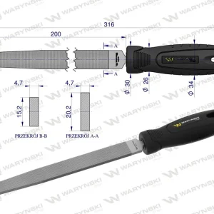 PILNIK PŁASKI 200mm WARYŃSKI Tani