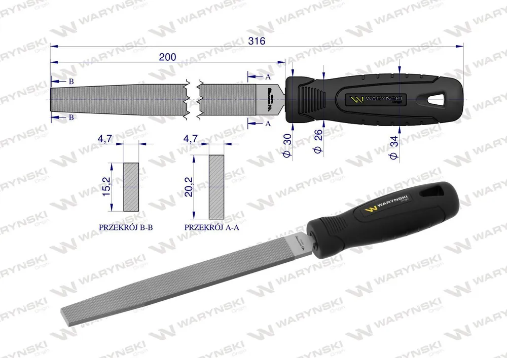 PILNIK PŁASKI 200mm WARYŃSKI Tani