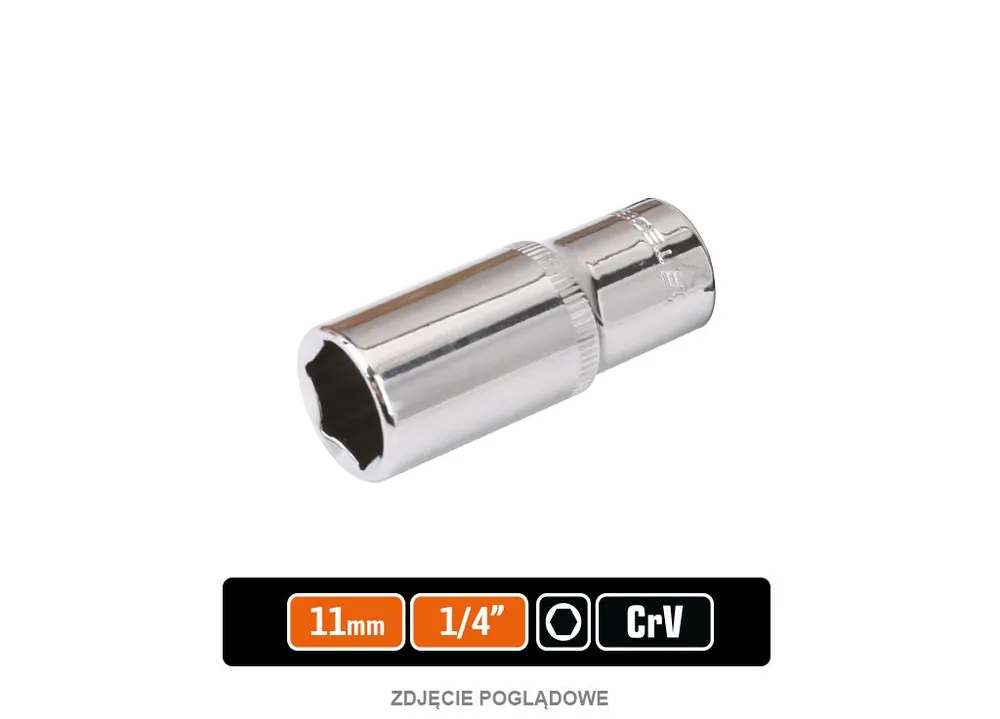 Klucz nasadowy 1/4" sześciokątny długi 11 mm / TEGER Popularny
