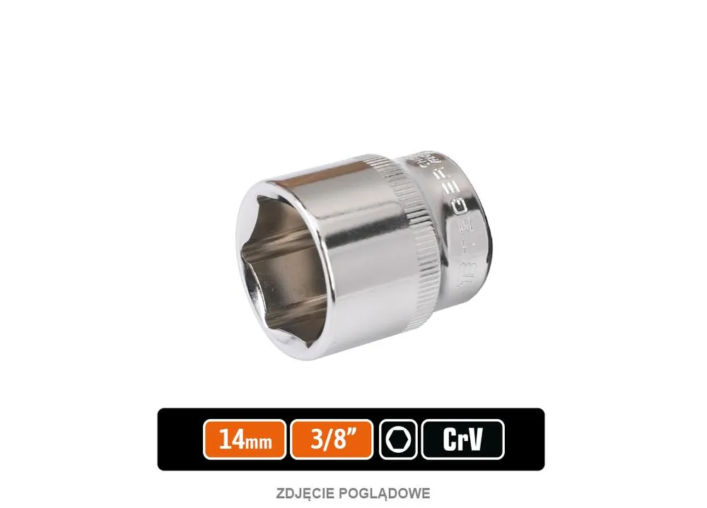 Nowy Klucz nasadowy 3/8" sześciokątny 14 mm / TEGER