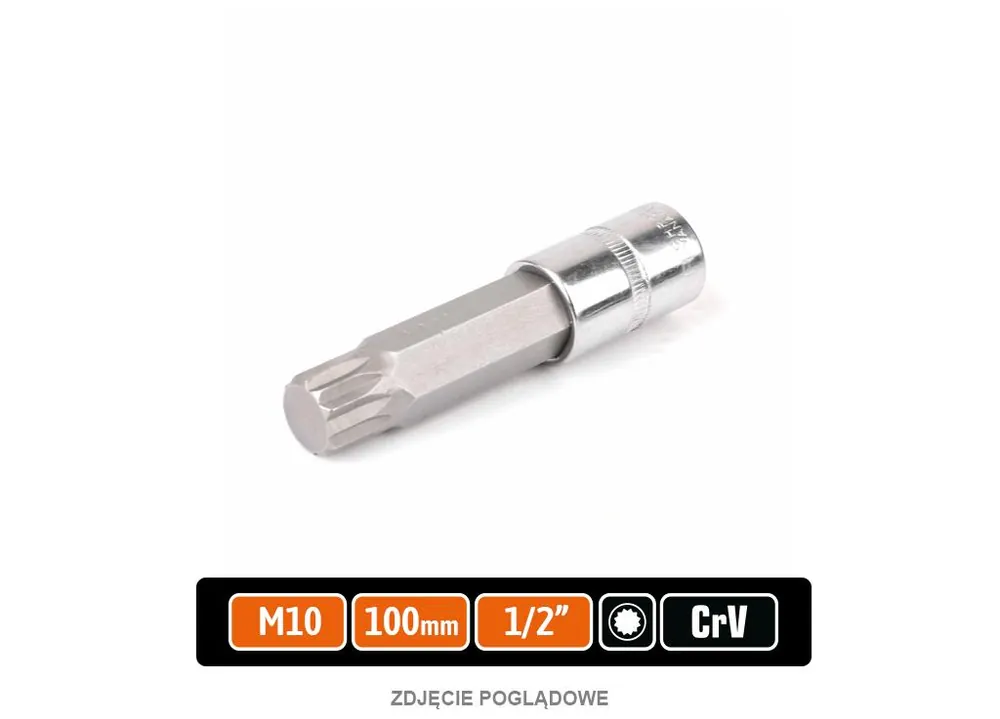 Promocja Klucz nasadowy 1/2" z bitem SPLINE 100 mm/M10 / TEGER