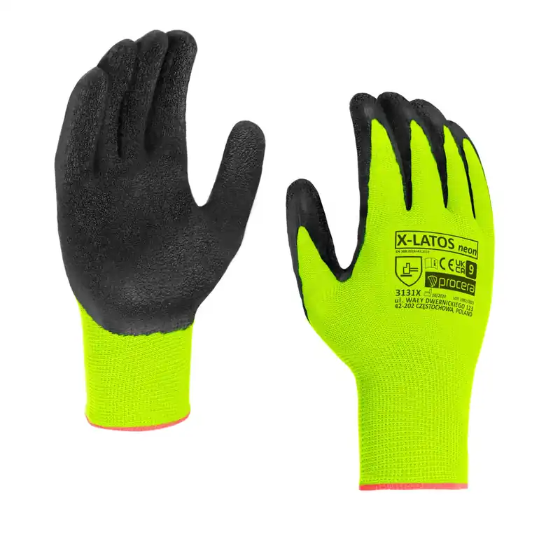 Popularny BHP RĘKAWICE LATEKSOWE X-LATOS NEON/7