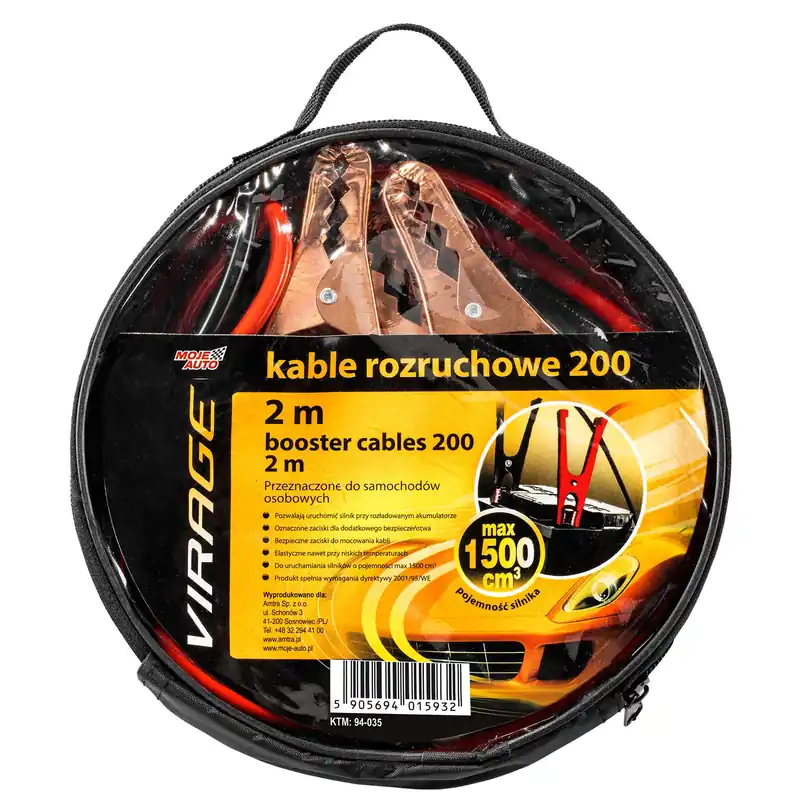 KABLE ROZRUCHOWE 200A 2M MIEDZIANE VIRAG Obniżka ceny